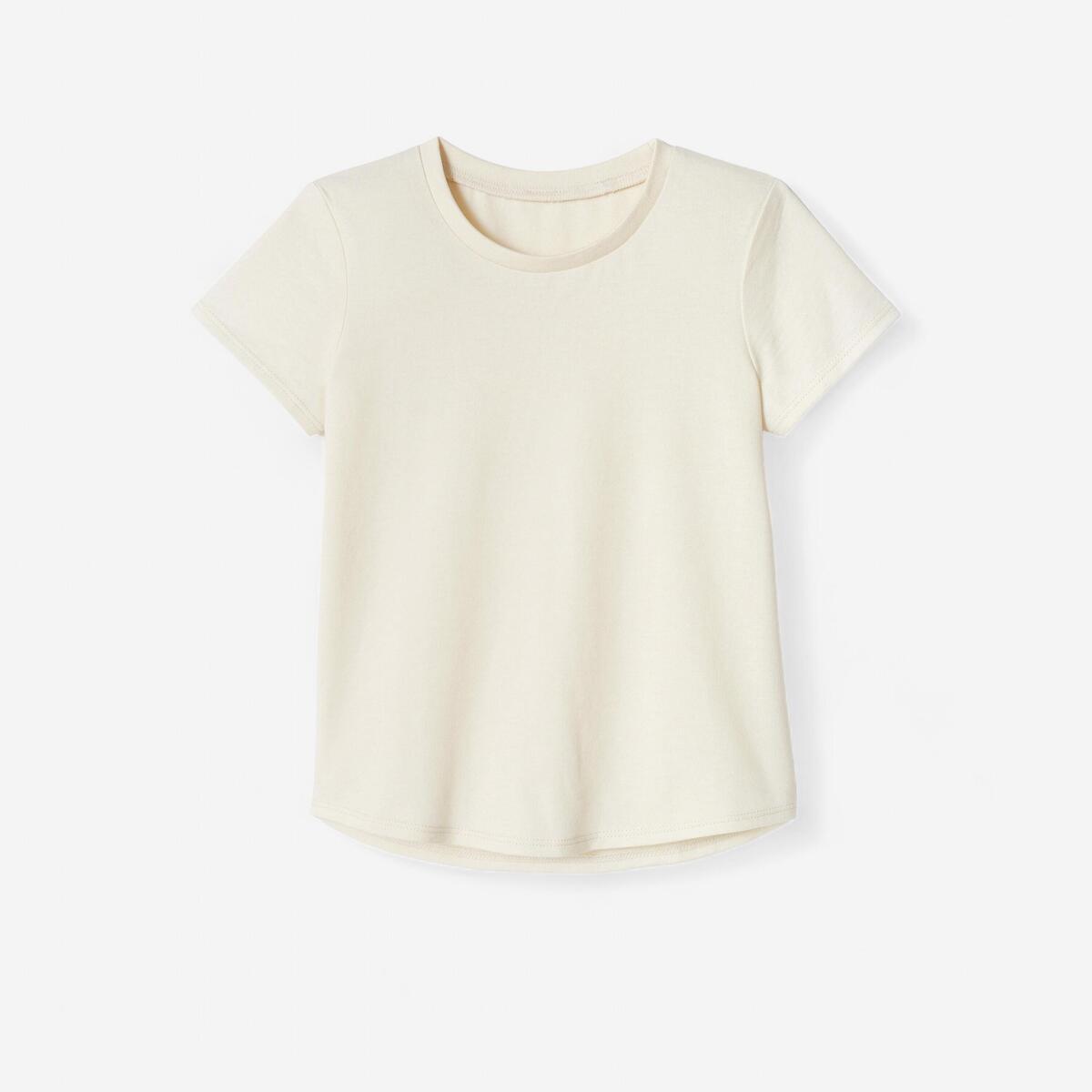 T-shirt multisport coton enfant mixte, blanc crème