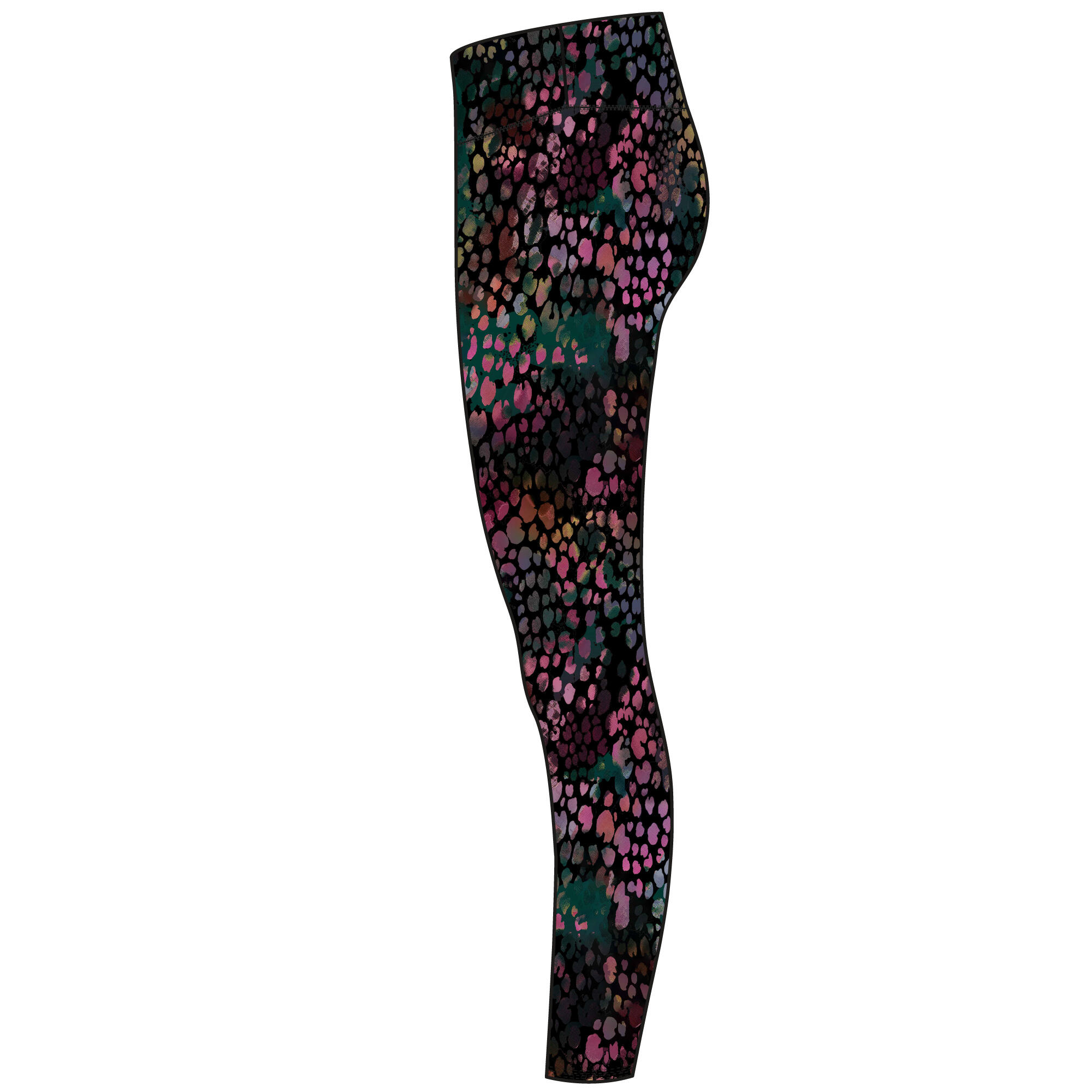 Women's high-waisted sports leggings, multi-coloured print 5/6