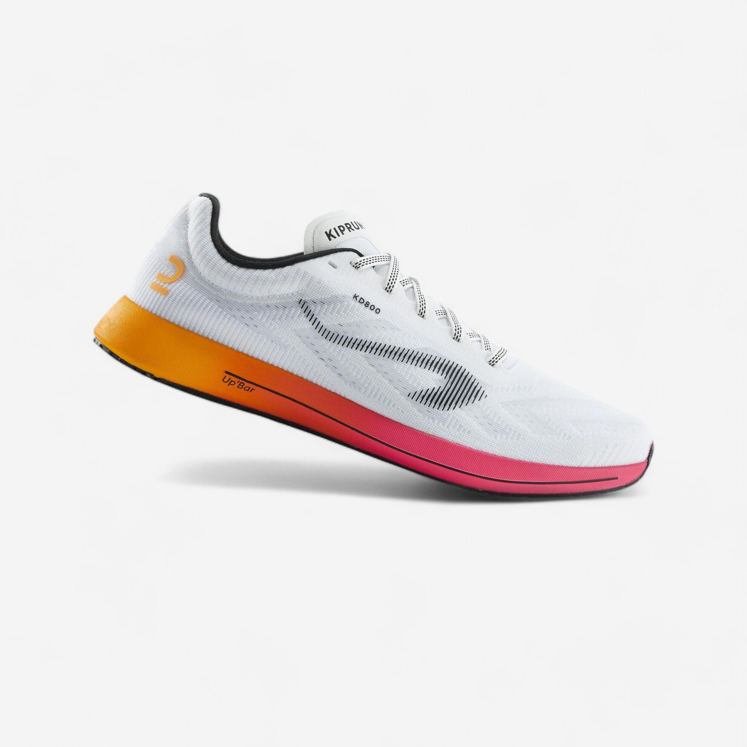 KIPRUN Sabatilles running home KIPRUN KD800 blanc taronja rosa