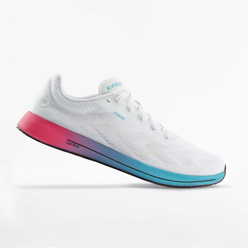 Calçado de Corrida Mulher KD800 Branco/Rosa/Azul