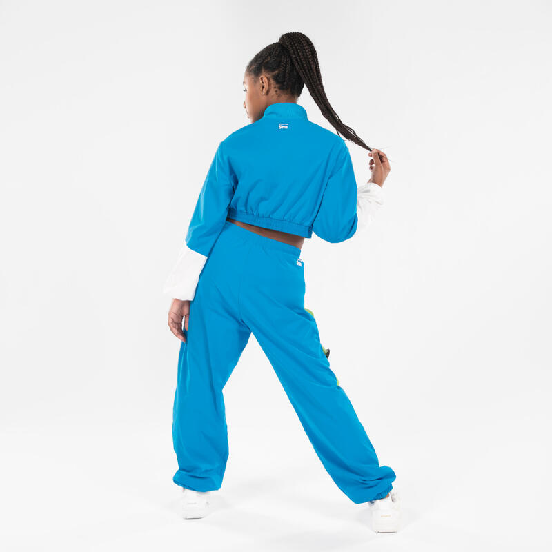 Trainingsjacke Mädchen Street Dance Commercial Crop Loose Sabrina Lonis - blau