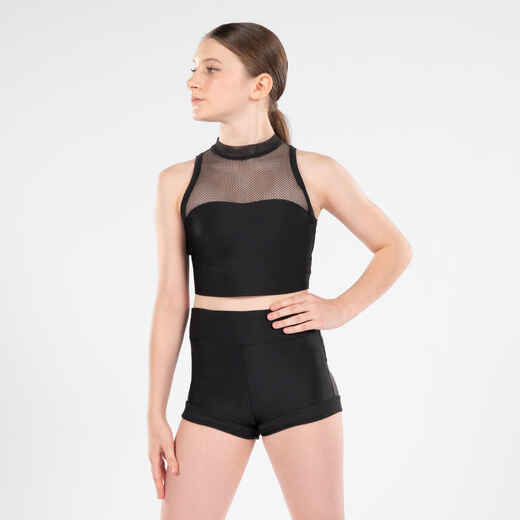 
      Meiteņu moderno deju/džeza deju īsais krekls ar iestrādātu sporta krūšturi “Sabrina Lonis”, melns
  