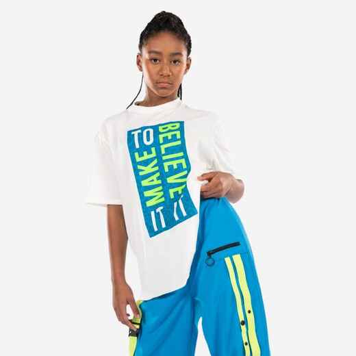 
      Girls' Oversized Modern Dance/Jazz T-Shirt Sabrina Lonis - White
  