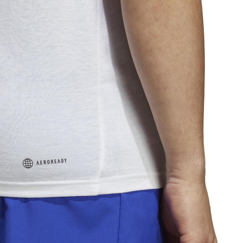 Camiseta Sin Mangas Fitness Cardio adidas Hombre Blanco