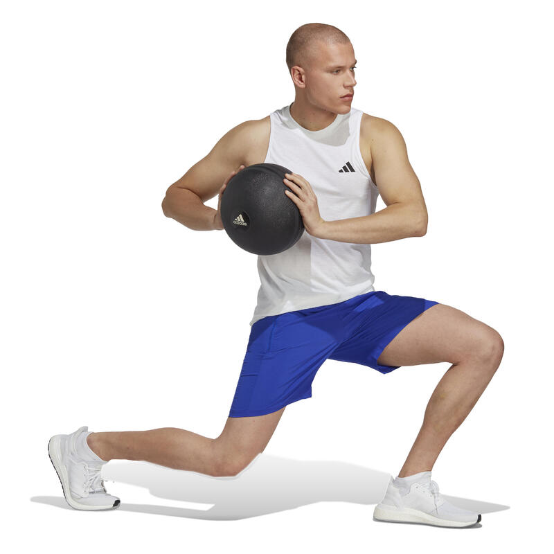Camiseta Sin Mangas Fitness Cardio adidas Hombre Blanco
