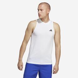 Camiseta Sin Mangas Fitness Cardio Adidas Hombre Blanco