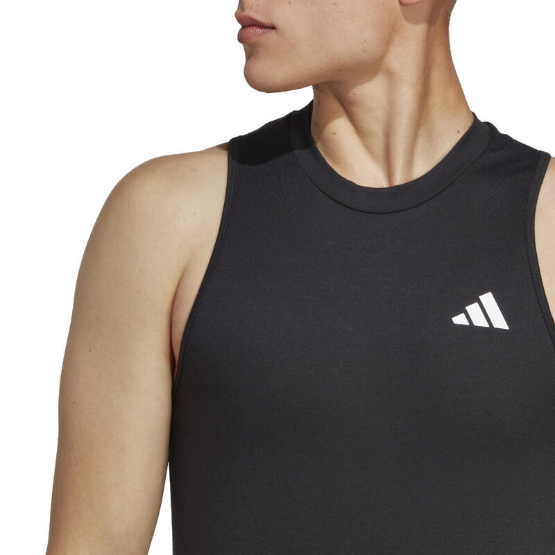 Camiseta Sin Mangas Fitness Cardio adidas Hombre Negro