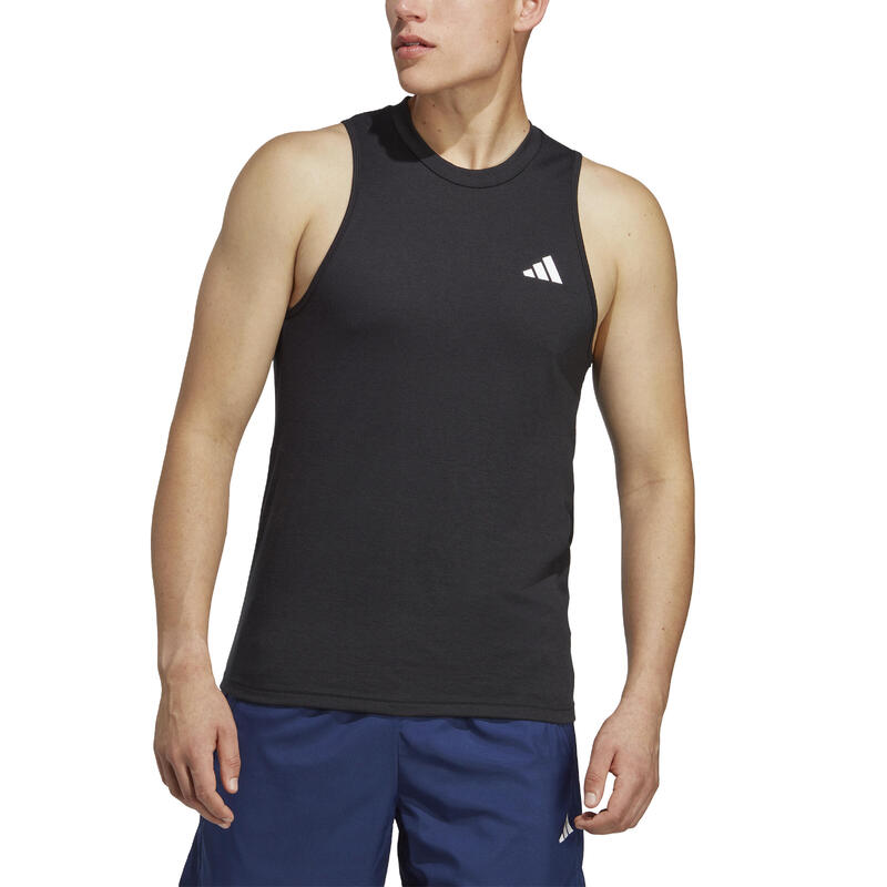 Camiseta sin Mangas Fitness Cardio Adidas Hombre Negro