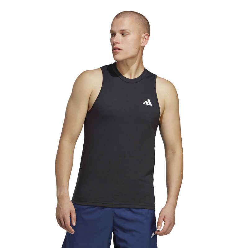 Men's Breathable Crew Neck Fitness Essential Tank Top - White