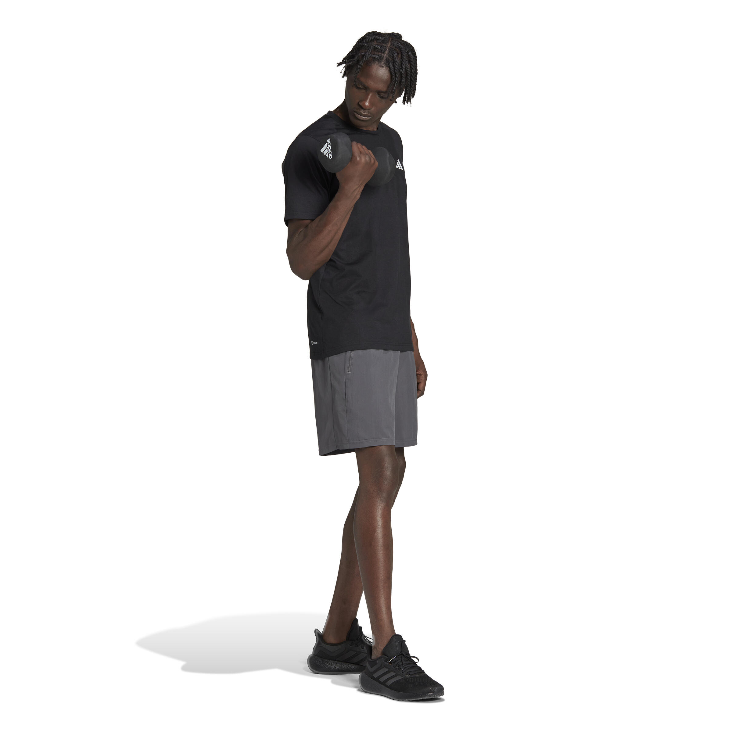 Short voor cardiofitness heren grijs 3/8