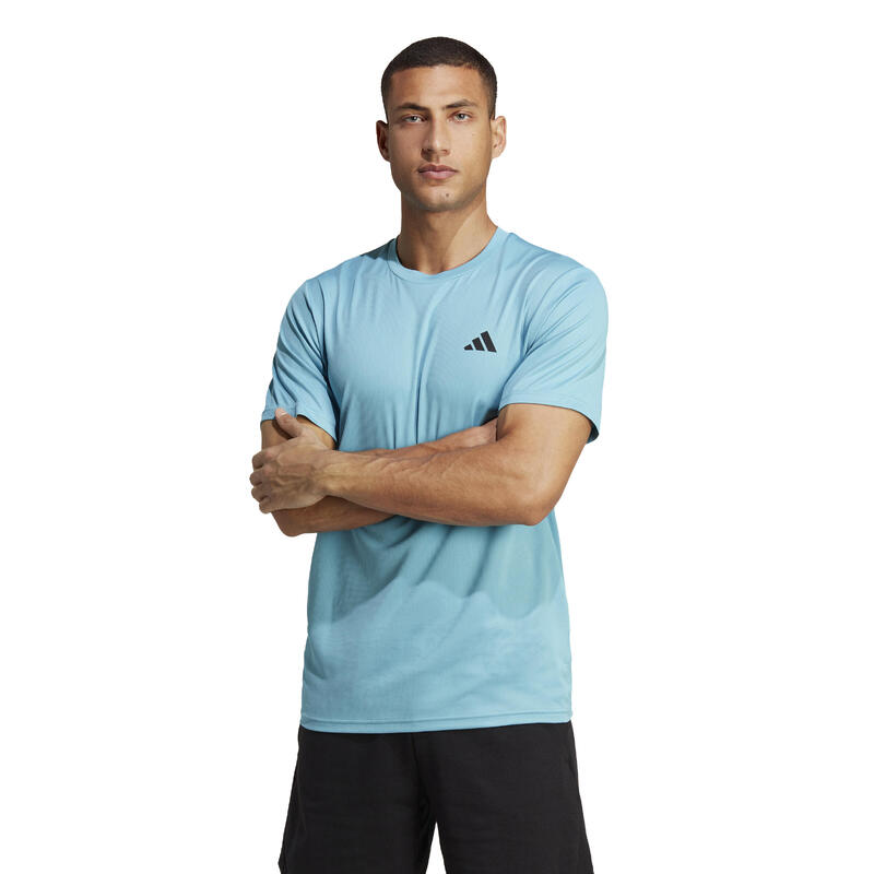 T-shirt uomo fitness Adidas azzurra