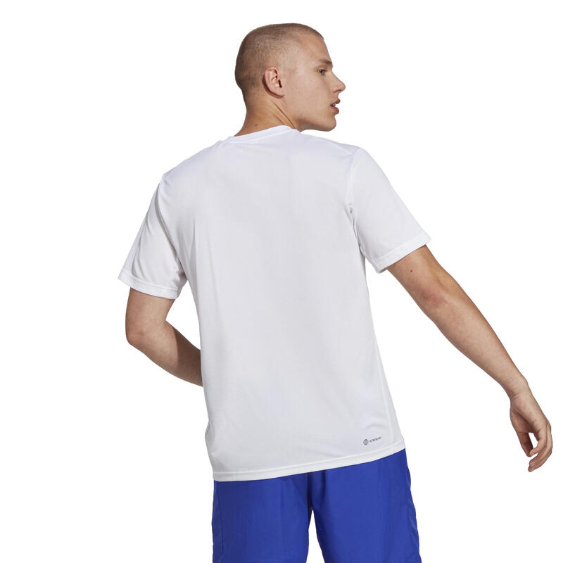 T-shirt bianca ADIDAS uomo palestra traspirante