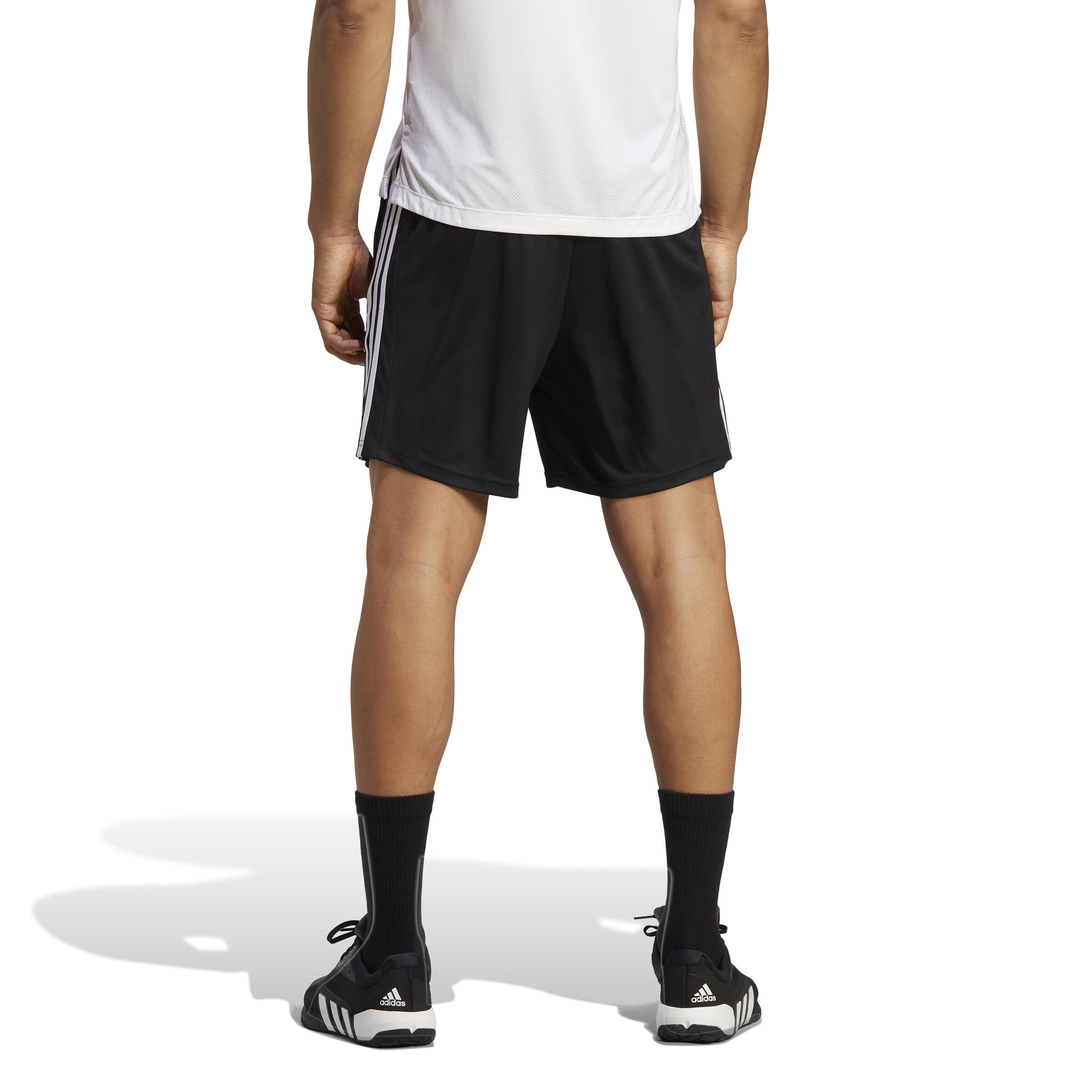 Pantalon scurt Fitness cardio cu logo Negru Bărbaţi ADIDAS imagine 2022