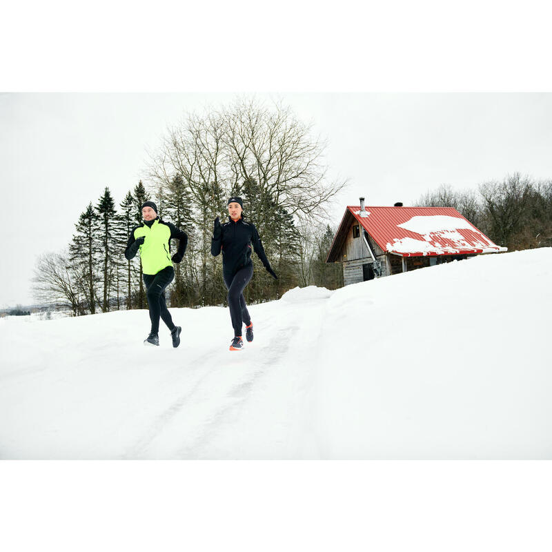 Bentiță Călduroasă Alergare Jogging Run Kiprun Warm+ Imprimeu Negru Adulți