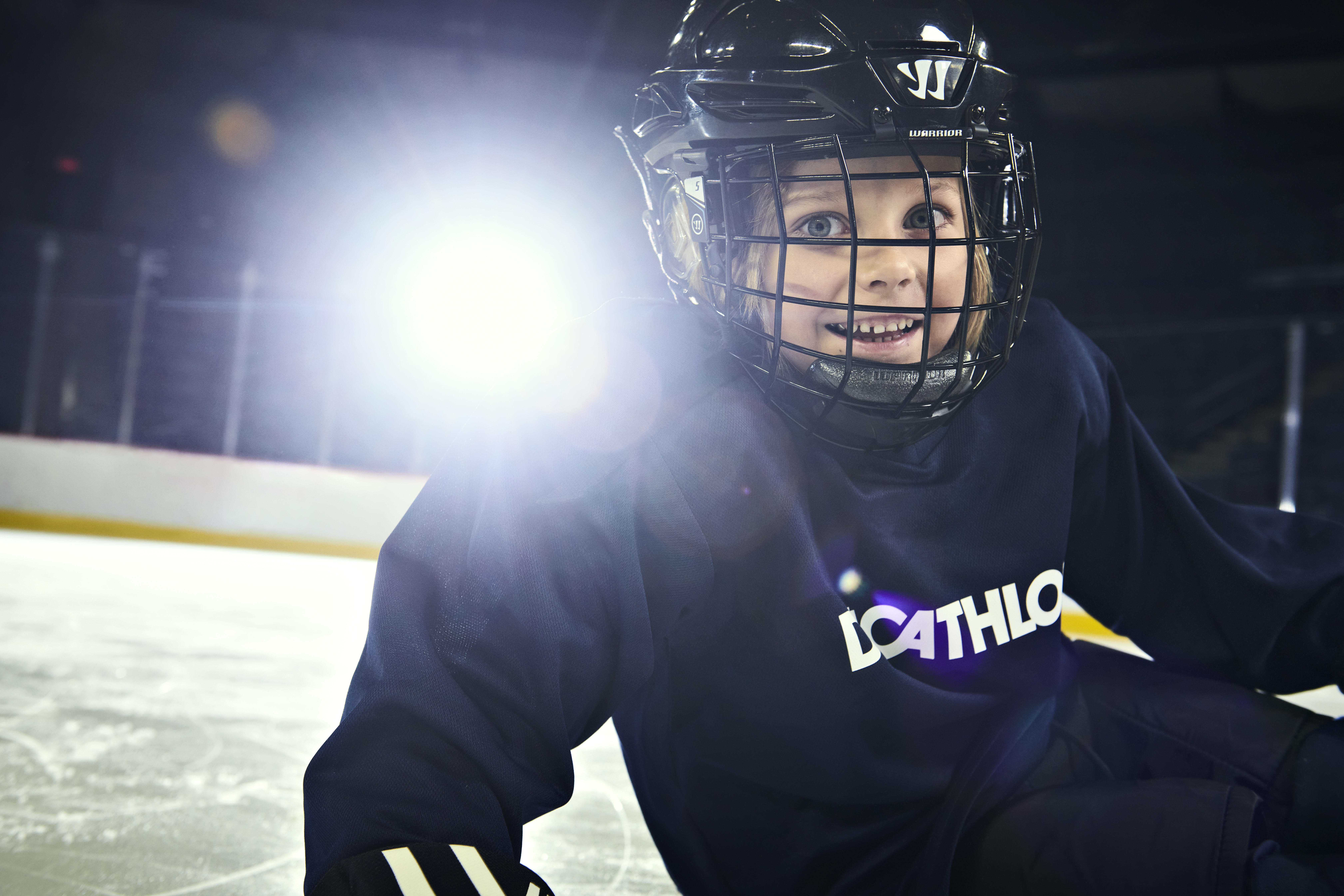 Kids' Warrior Hockey Helmet- Alpha One Youth Combo Black - Warrior