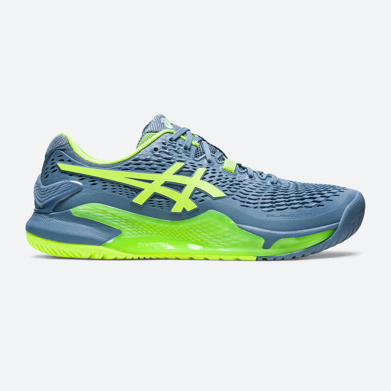 CHAUSSURES DE TENNIS HOMME MULTICOURT - ASICS GEL RESOLUTION 9 GRIS VERT