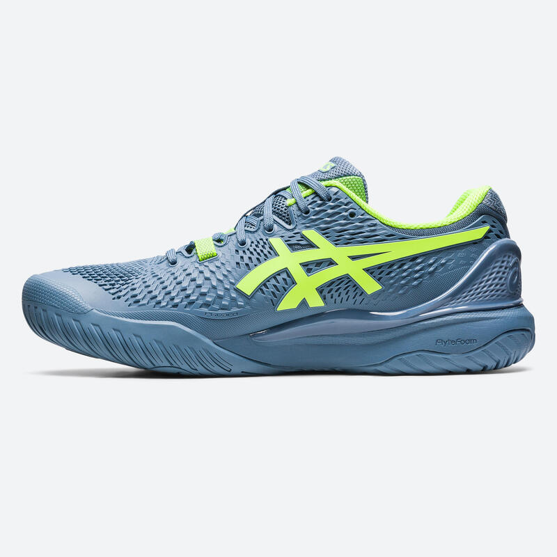 CHAUSSURES DE TENNIS HOMME MULTICOURT - ASICS GEL RESOLUTION 9 GRIS VERT