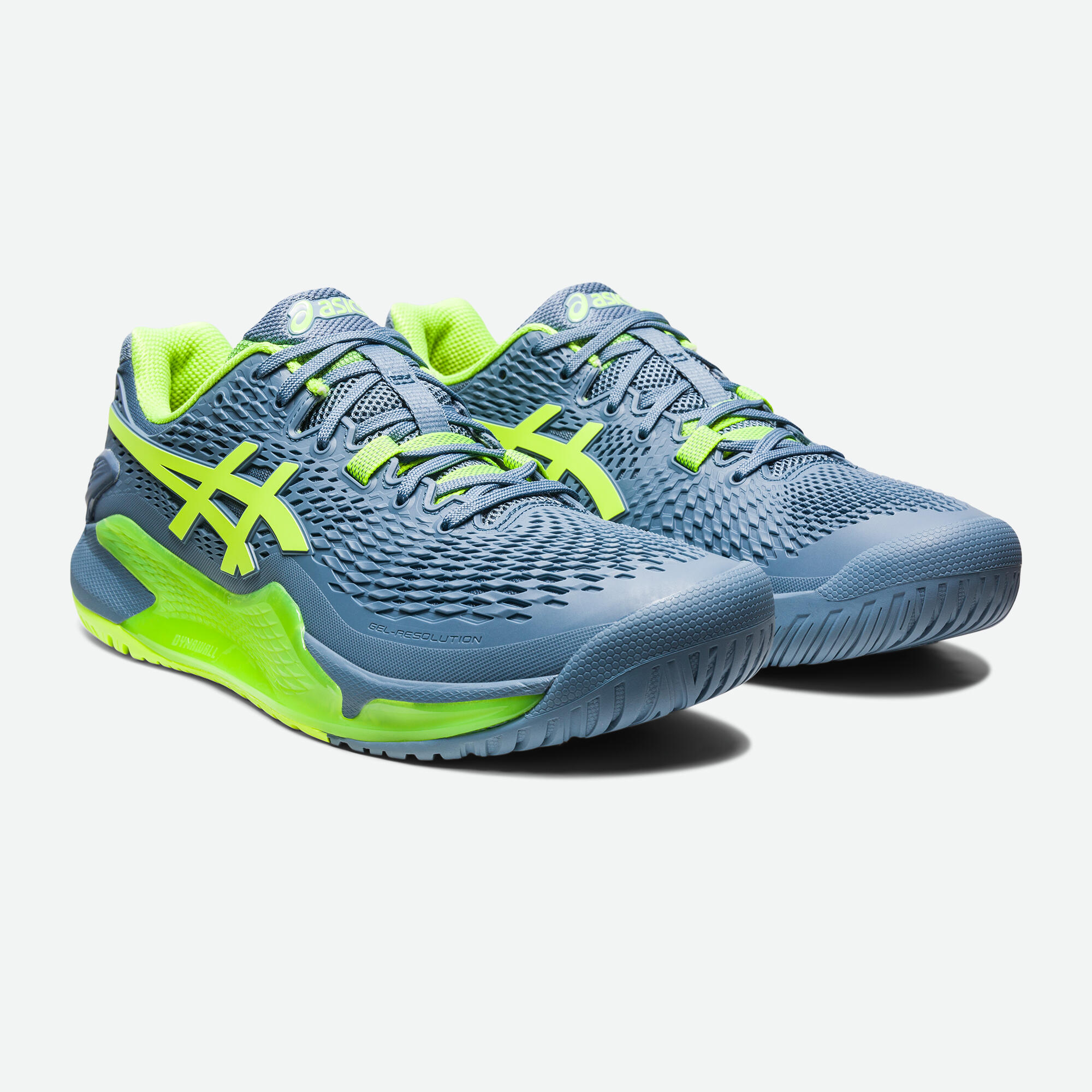 CHAUSSURES DE TENNIS HOMME MULTICOURT ASICS GEL RESOLUTION 9 GRIS VERT ASICS Decathlon