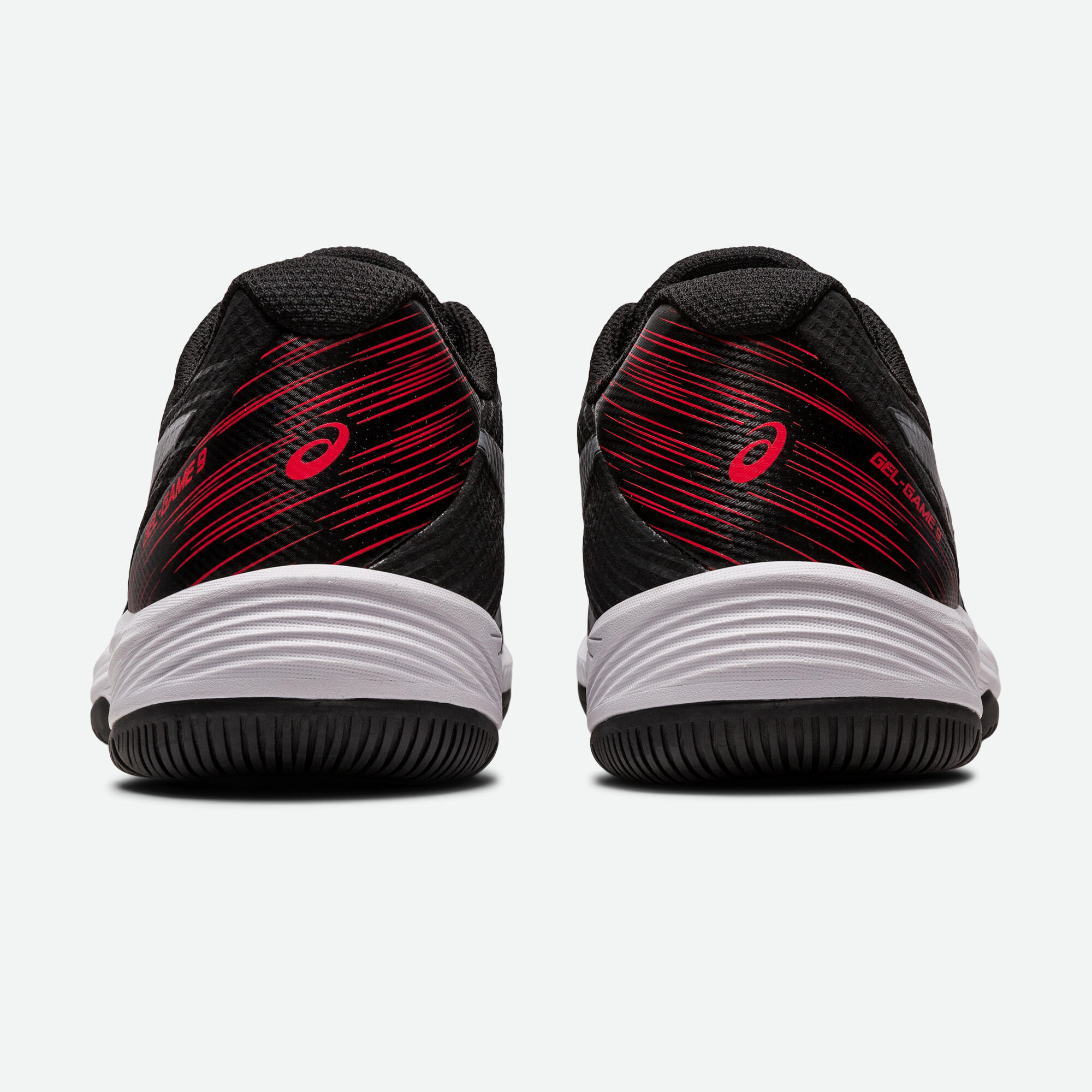 Zapatillas de tenis Hombre multipista Asics Gel Game 9 negro blanco rojo 6/8