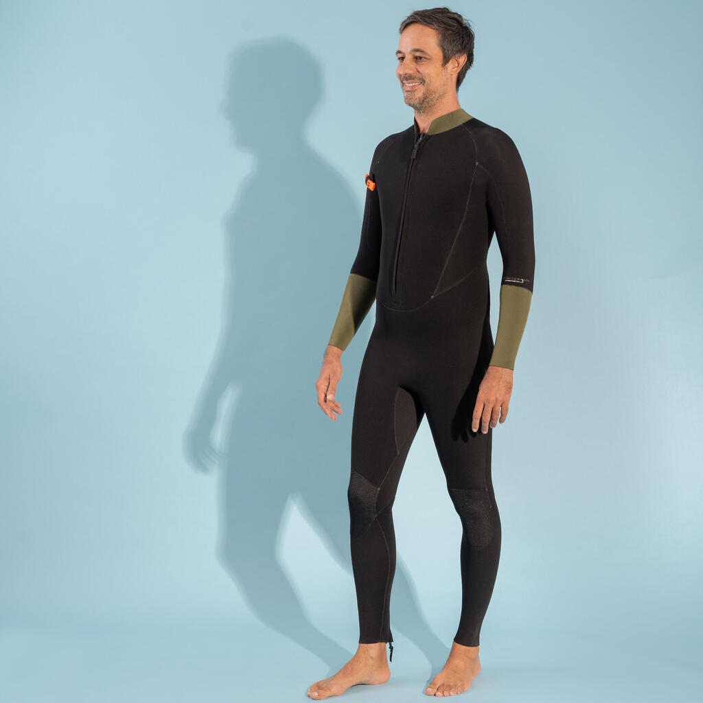 Vīriešu 4/3 neoprēna hidrotērps jūras pastaigām, melns