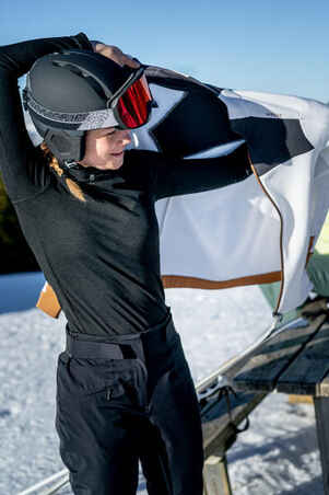 Women's Warm, Comfortable Thermal Ski Base Layer 100 - Black
