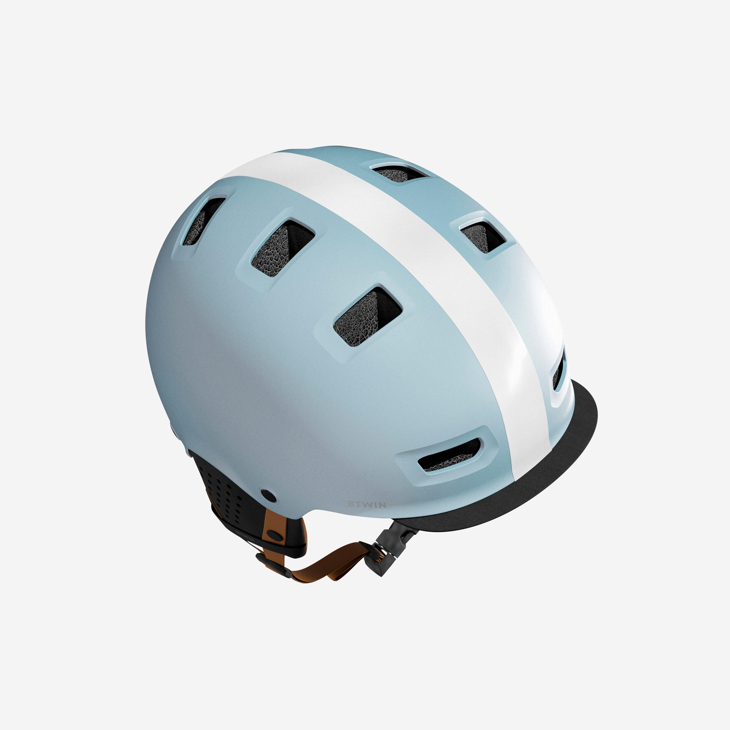 BTWIN City Cycling Bowl Helmet 540 - Blue/Reflective
