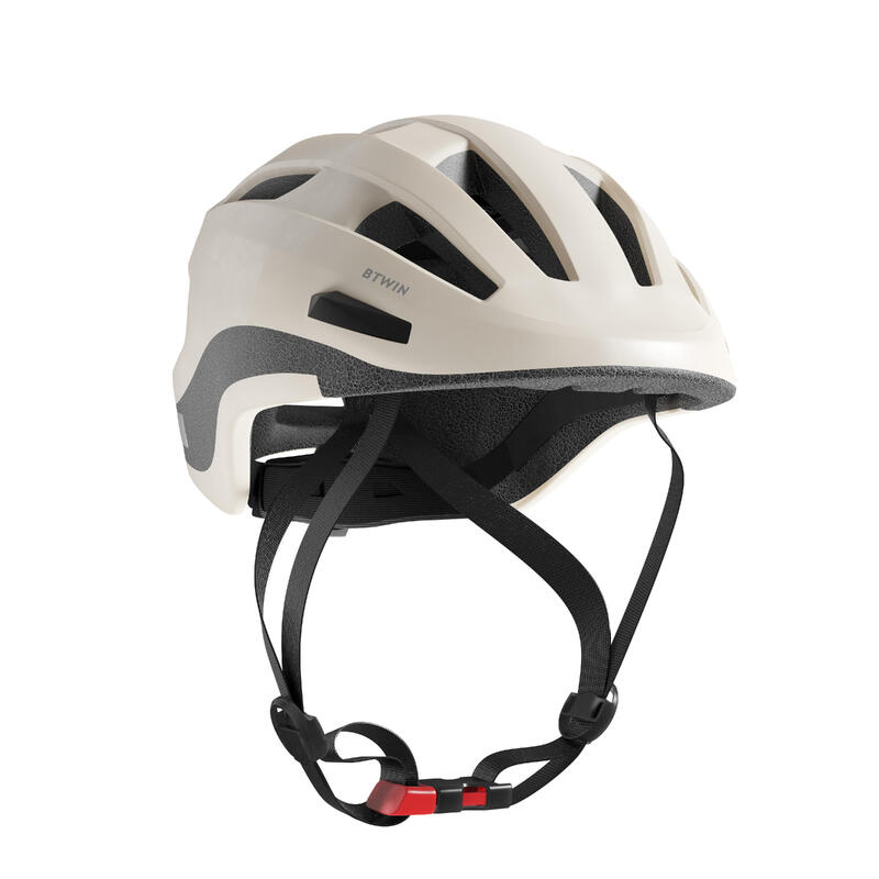 Casco bicicleta urbana adulto Btwin 500 beis