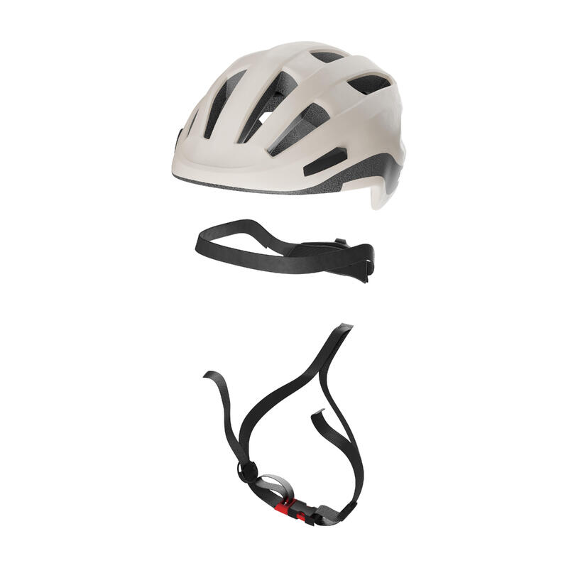 Casco bicicleta urbana adulto Btwin 500 beis