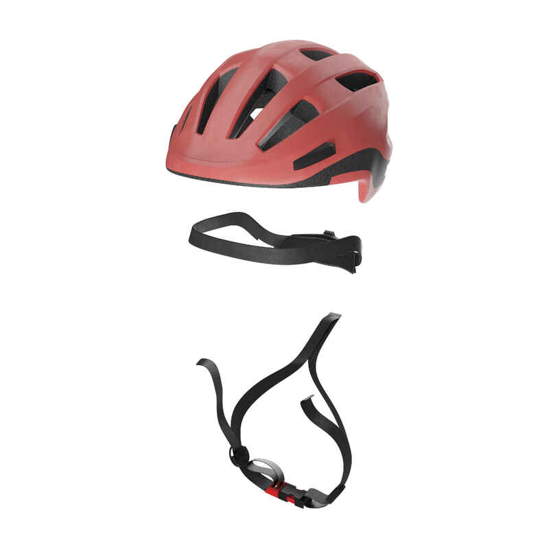 500 City Cycling Helmet Red Decathlon