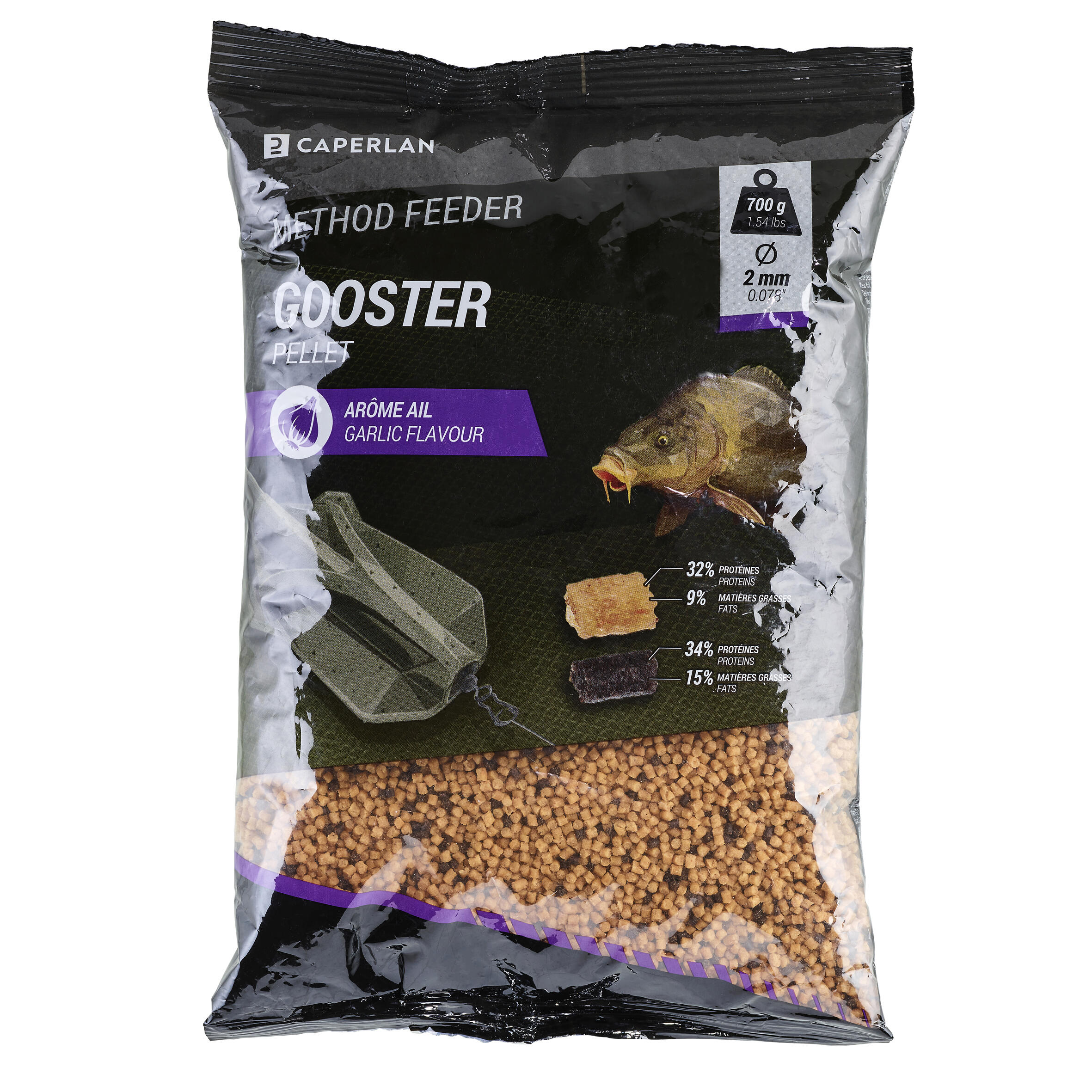 CAPERLAN Gooster pelety Method Feeder cesnak 700 g 700 g · záber 4
