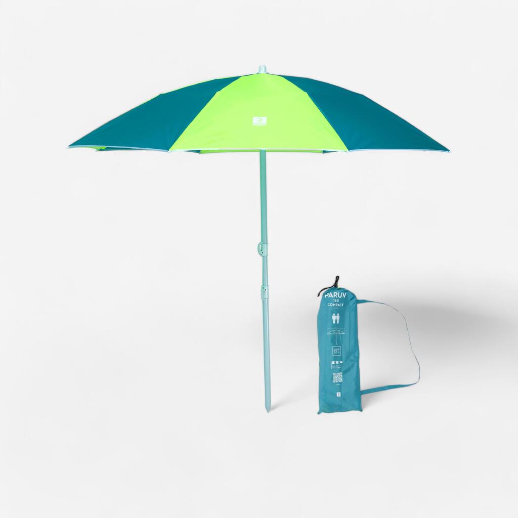 Parasol de plage compact 2 places upf 50+ - bleu jaune