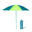 PARASOL DE PLAGE PARUV 160 COMPACT UPF 50+ 2 PLACES - bleu jaune