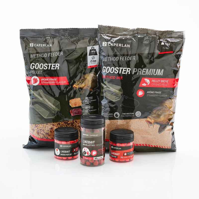 Návnada na rybolov na feeder mikro boilies + dumbells 60 g Jahoda