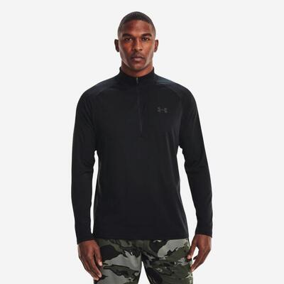 T-shirt heatgear® heren met lange mouwen compressie zwart