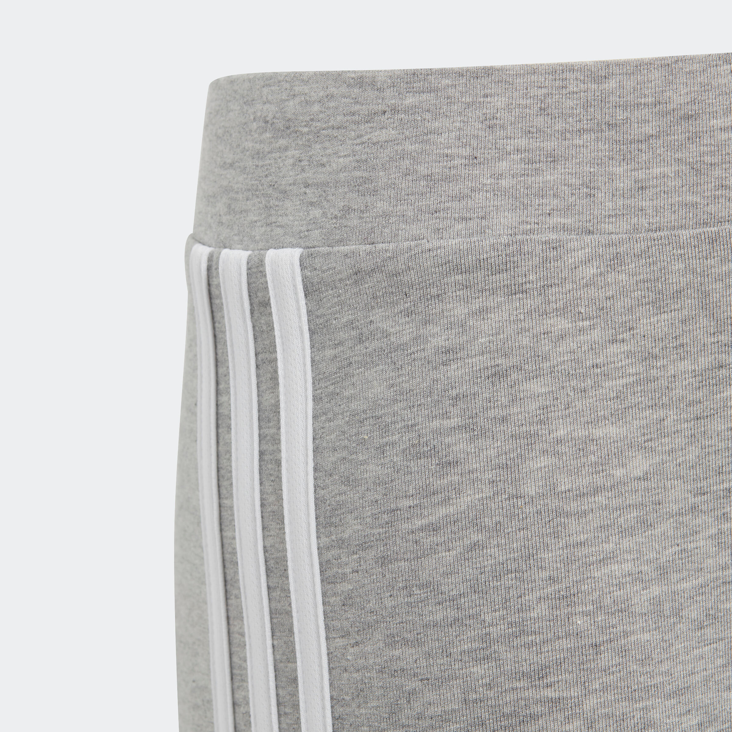 Leggings bambina ginnastica ADIDAS 3 STRISCE misto cotone grigi 2/8