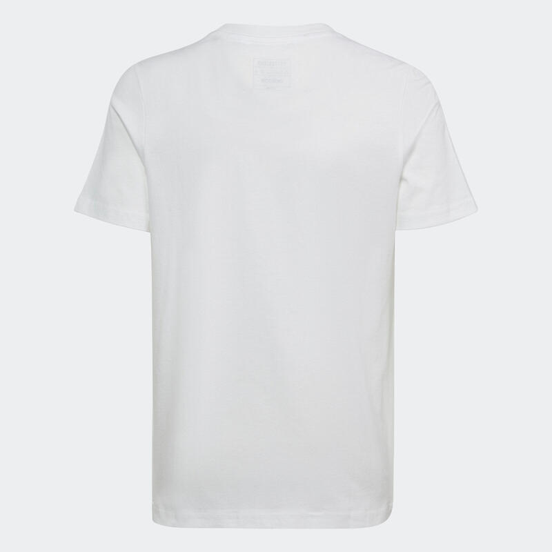 T-shirt de Ginástica Criança Logótipo Estampado Branco/Preto