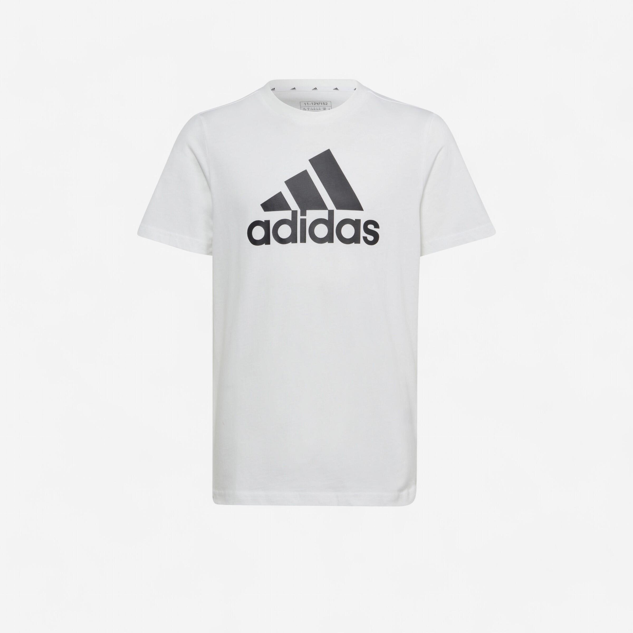 Adidas - Tee Shirt Adidas Imprimé Logo Enfant - Blanc Et Noir - T-shirt Manches Courtes - Education Sportive Enfant - - 14 À 16 Ans - Decathlon