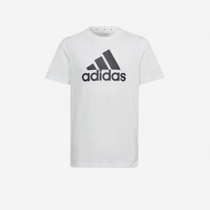 T-shirt ADIDAS bambino ginnastica regular fit cotone bianco-nero