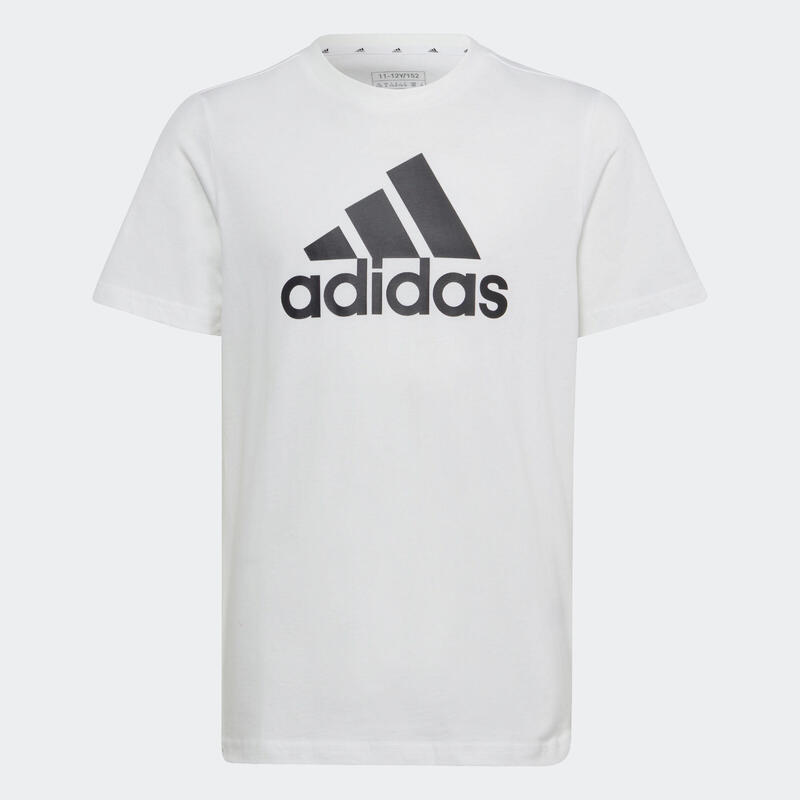 T-shirt de Ginástica Criança Logótipo Estampado Branco/Preto