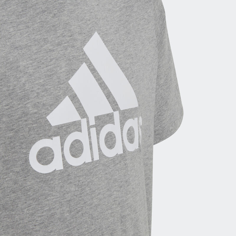 T-shirt ADIDAS bambino ginnastica regular fit cotone grigio-bianco