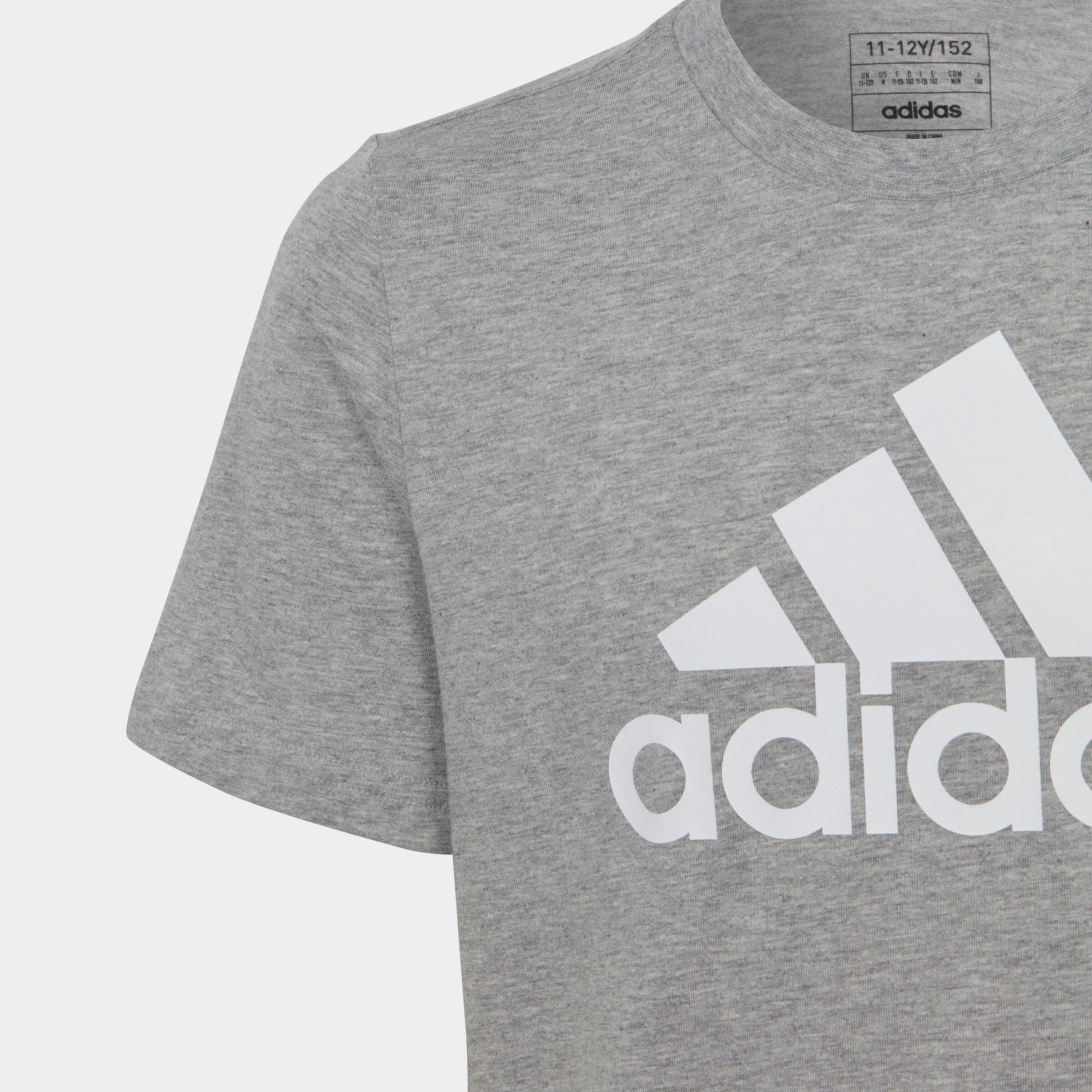 Kids T Shirt Grey White Printed Logo ADIDAS Decathlon