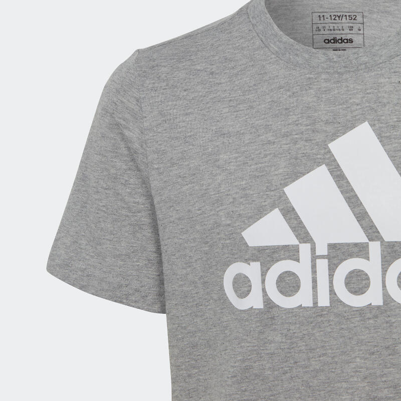 Tee shirt adidas imprimé logo enfant - gris et blanc