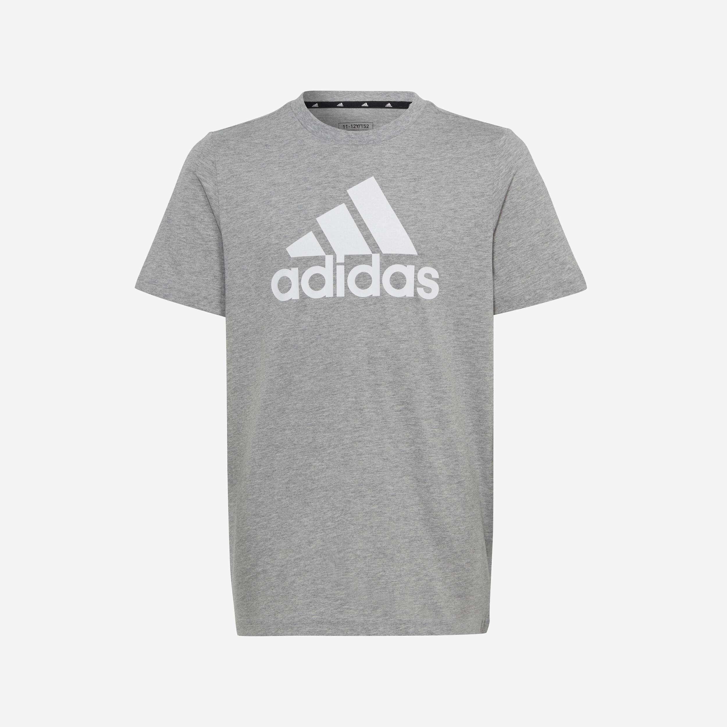 ADIDAS Kids' T-Shirt - Grey/White Printed Logo