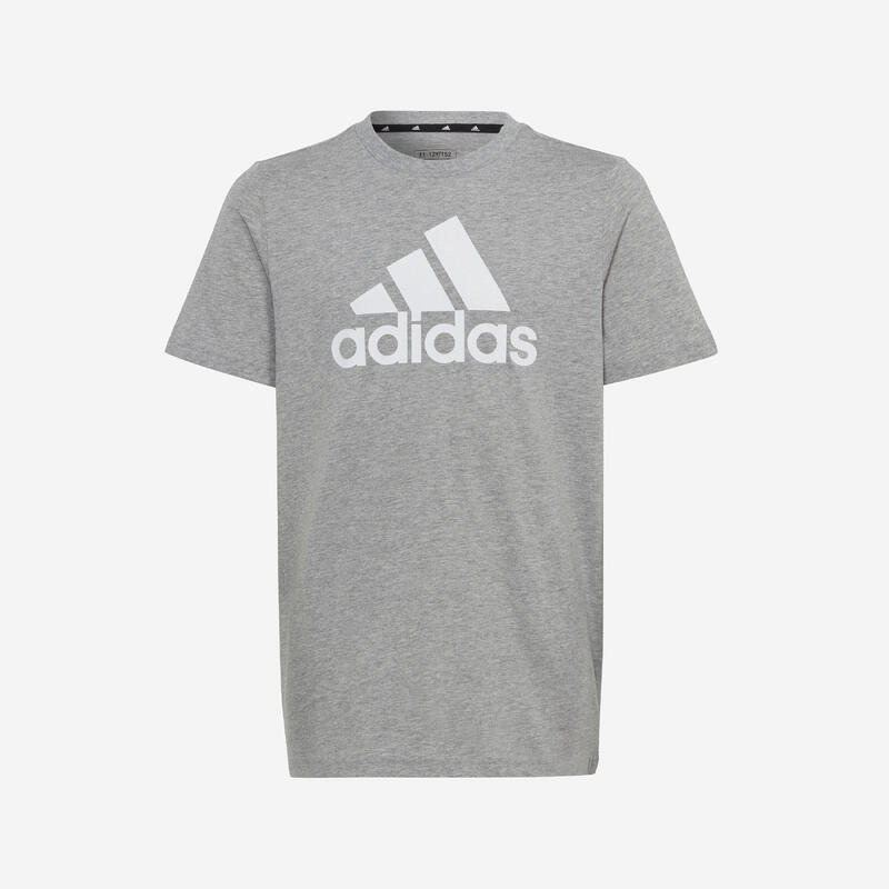 Camiseta Adidas Gris Blanco Logotipo Grande