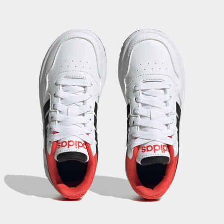 Kids' Lace-Up Trainers Hoops - White/Red