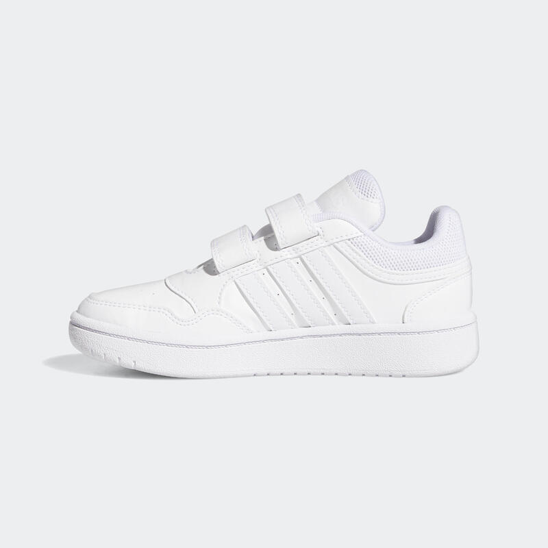 Baskets à scratch enfant - ADIDAS HOOPS blanche