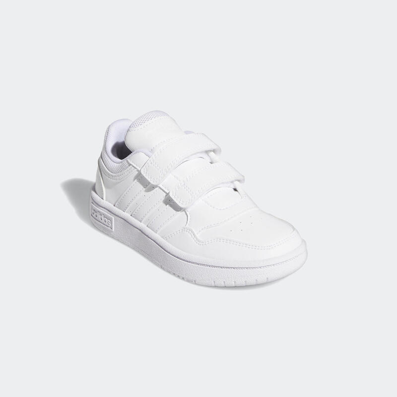 Baskets à scratch enfant - ADIDAS HOOPS blanche