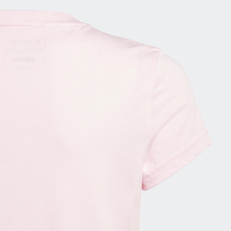 T-shirt ADIDAS bambina ginnastica regular fit cotone rosa-bianco