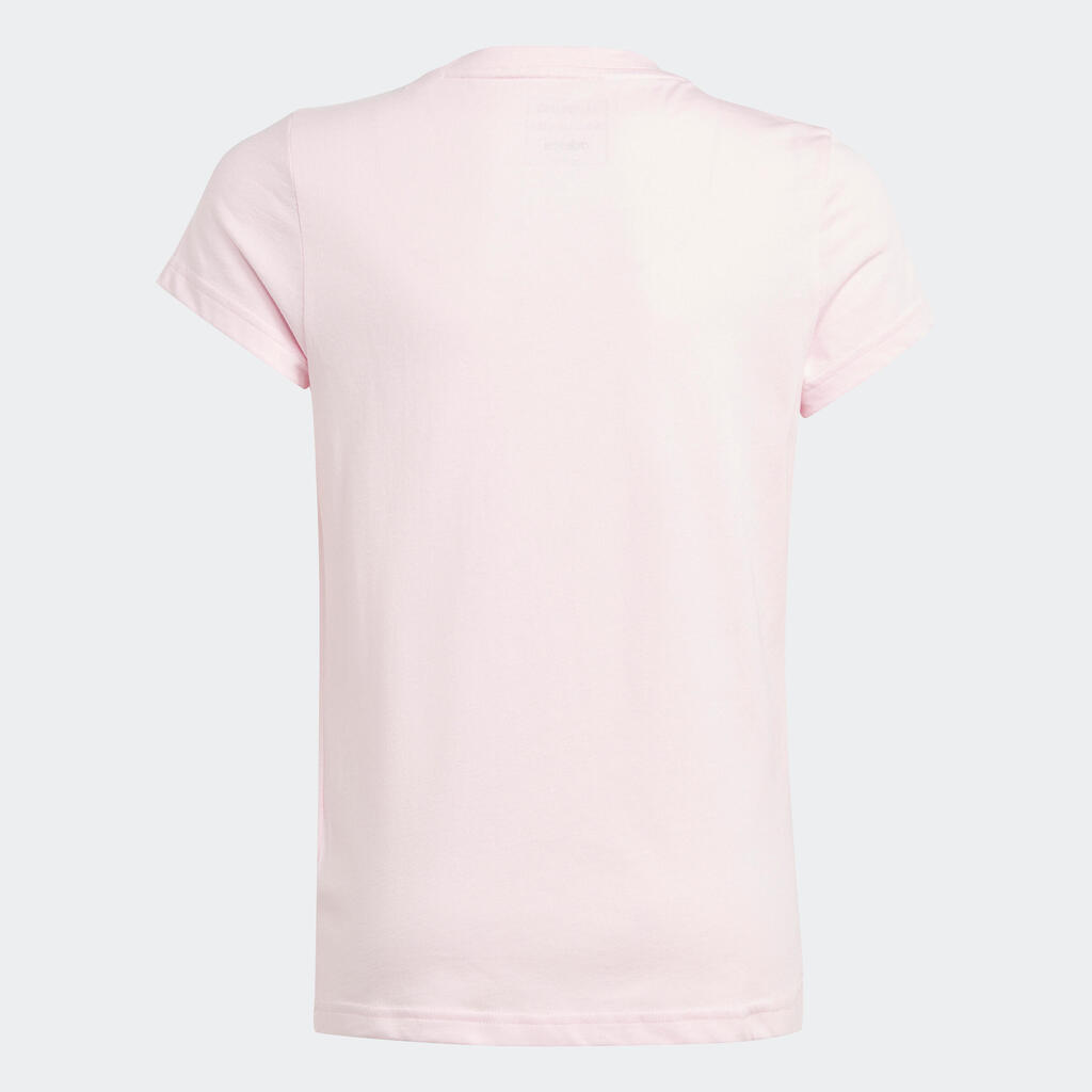 Dievčenské tričko na fitness bielo-ružové s logom