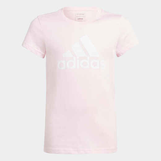 
      Dievčenské tričko na fitness bielo-ružové s logom
  